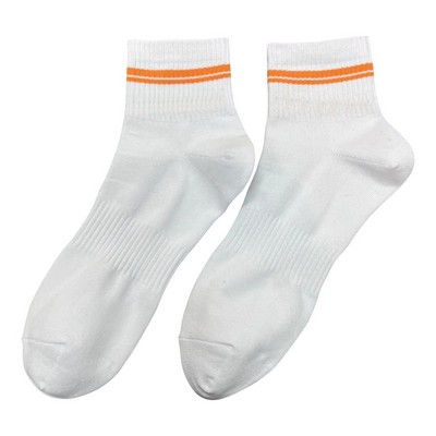 Premium Custom Jacquard Athletic Performance Ankle Quarter socks, midi crew socks