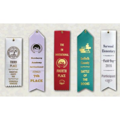 Custom Finished Top Award Ribbons 2 1/2" x 10"