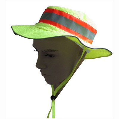 High Visibility Lime Full Brimmed Ranger Style Hats