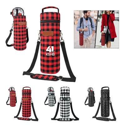 Plaid Bottle Wine Carrier Bag