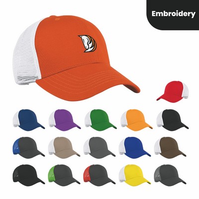 Two Tone Cotton Mesh Back Trucker Cap